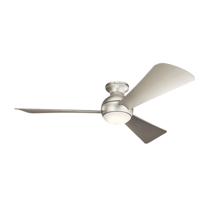 Kichler 330152NI Ceiling Fan With Light 54-Inch 3-Blade 3-Speed Brushed ...