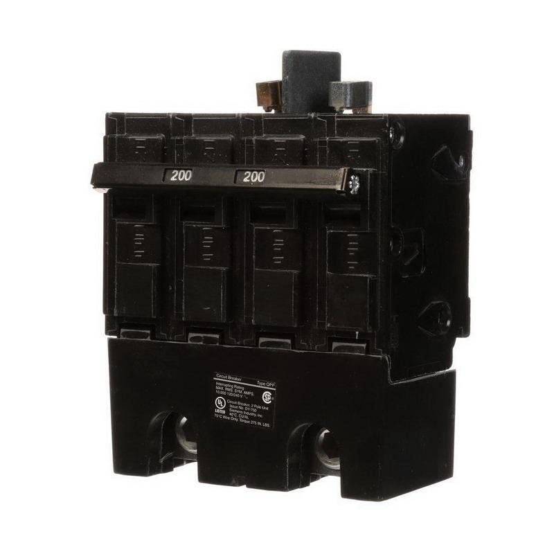 Siemens Q2200B Plug-In Mount Molded Case Circuit Breaker 2-Pole 200-Amp ...