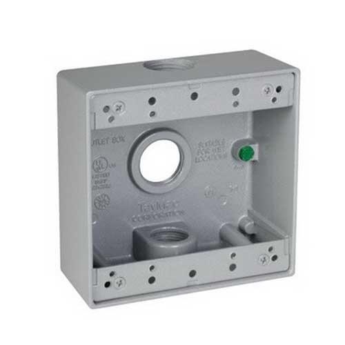 Raco DB375S Powder Coated Die Cast Metal 2-Gang Weatherproof Outlet Box ...