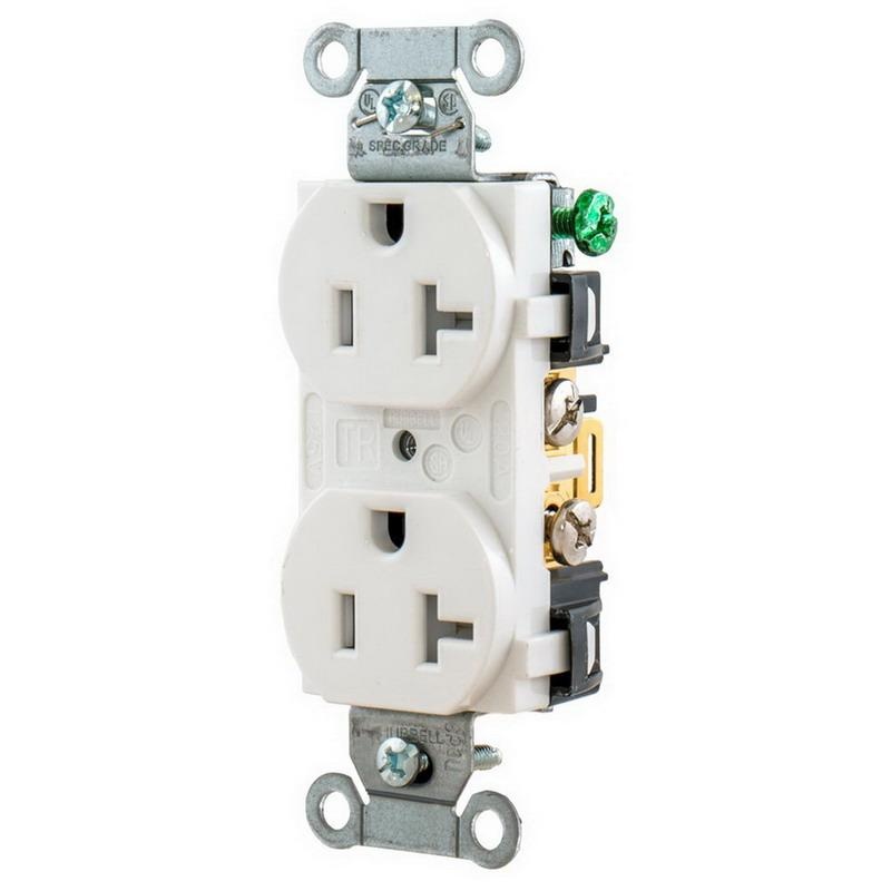 Hubbell-Wiring BR20WHITR Commercial Specification Grade Tamper ...