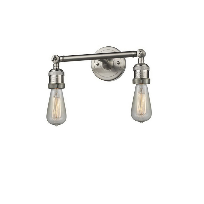 Innovations Lighting 208 Sn 2 Light Adjule Bathroom Fixture 100 Watt Brushed Satin Nickel Bare