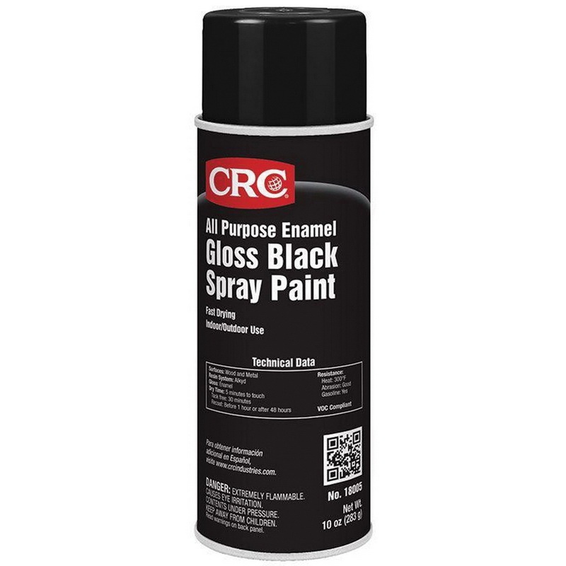 CRC Industries 18005 Extremely Flammable AllPurpose Enamel Spray Paint 16 oz Aerosol Can Black