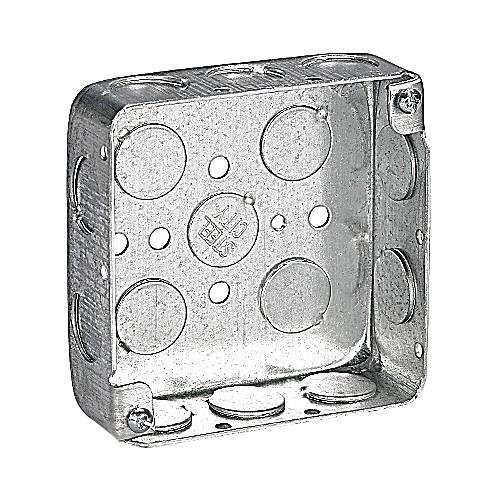 Thomas & Betts 52141-1/2 Pre-Galvanized Steel Square Box 4-Inch x 4 ...