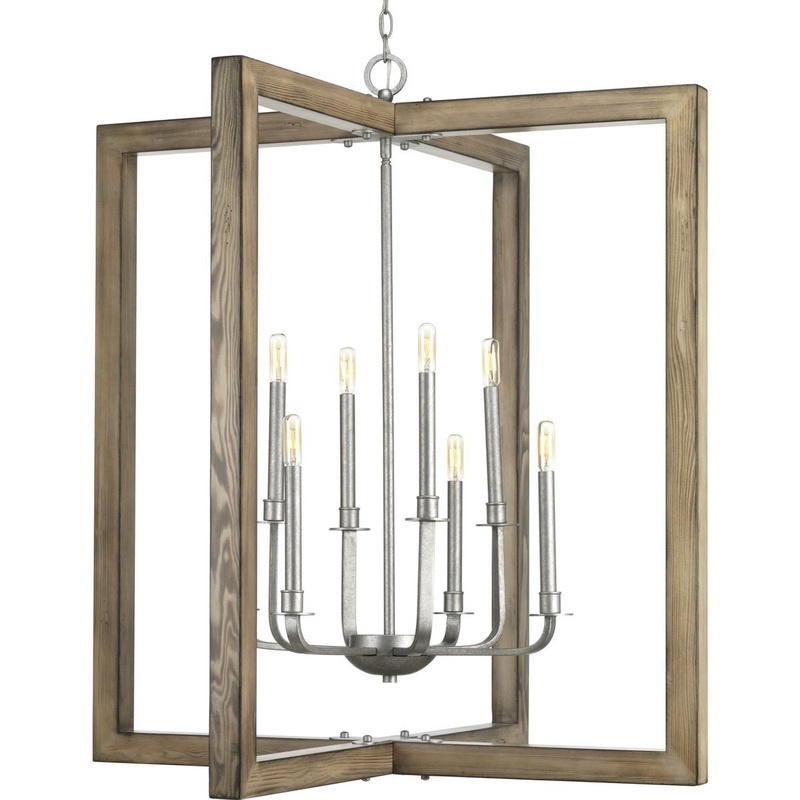 Progress Lighting Turnbury 8-Light Gray Rustic Chandelier