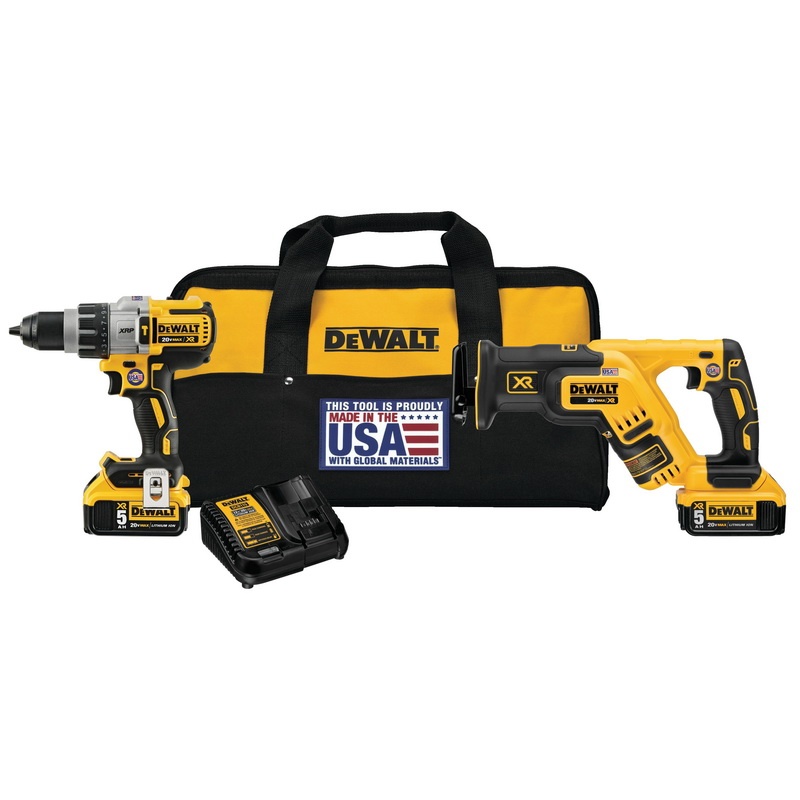 Dewalt DCK294P2 Cordless Brushless Hammer Drill And Reciprocating Saw ...