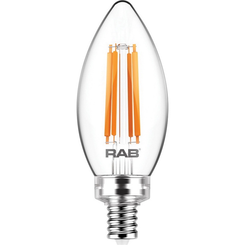 Rab B11-3-E12-927-F-C Dimmable B11 Decorative Bullet Tip LED Filament ...