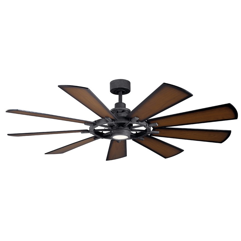 Kichler 300265DBK Indoor Outdoor Ceiling Fan With Light 65 Inch 9