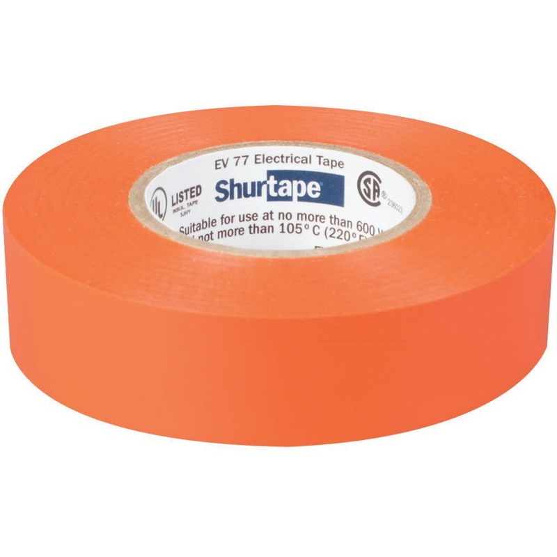 Shurtape EV77-ORANGE-104841 Professional Grade Colored Electrical Tape ...