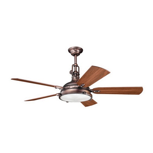 Kichler 300018obb Ceiling Fan With Light 56 Inch 5 Blade 3 Speed Oil Brushed Bronze Hatteras Bay