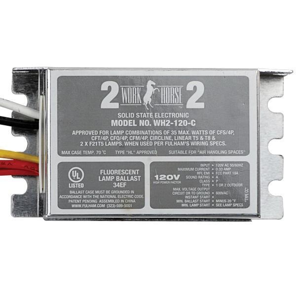 Fulham Wh2 120 C 2 F21t5 Lamp Solid State Light Weight Electronic Fluorescent Ballast Volt Workhorse