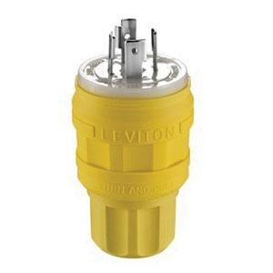 Leviton 26W76 4-Wire 3-Pole Polarized Industrial Grade Locking Plug 480 ...