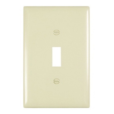 PASS /& SEYMOUR 1 Gang Light Almond Plastic Toggle Switch Wall Plate Unbreakable