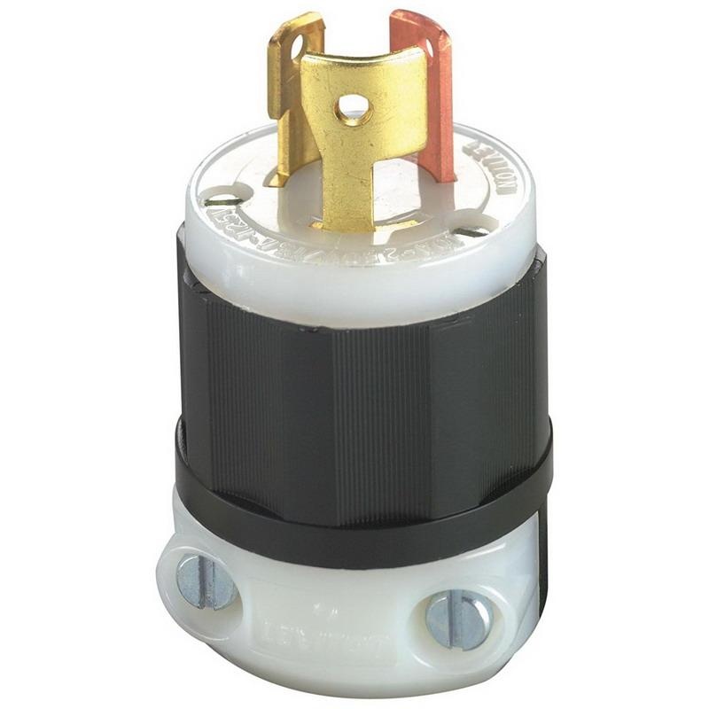 Leviton 7567-C 3-Wire 3-Pole Polarized Non-NEMA Locking Plug 125-Volt ...