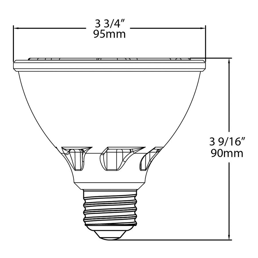 Rab PAR30S-11-930-25D-DIM Dimmable PAR30 Short Neck Shatterproof ...